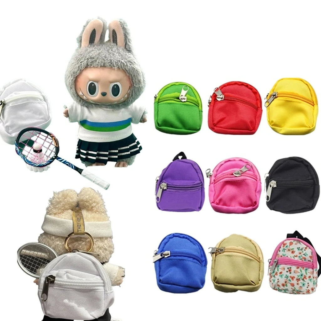 Labubu Canvas Doll Backpack Accessories Multi-color for Labubu Plush Doll 1/6 BJD Barbie Blythes Ropa Doll Bag Toys Accessories