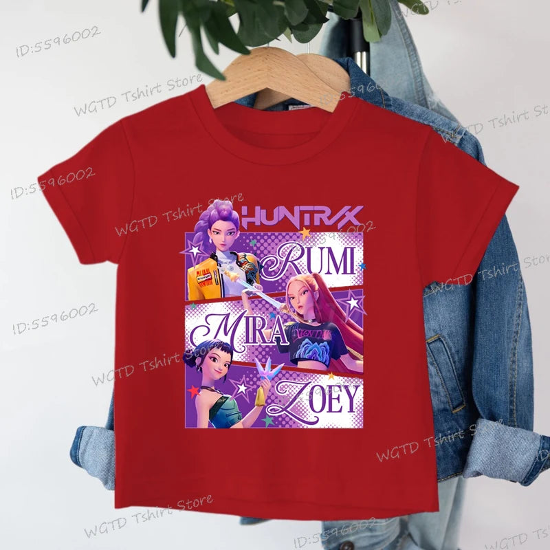 Children's Clothing KPop Demon Hunters Fans Gifts Kids Clothes Fashion Casual Tops 2025 Hot Movie Soft Cotton Baby Girls T Shirt