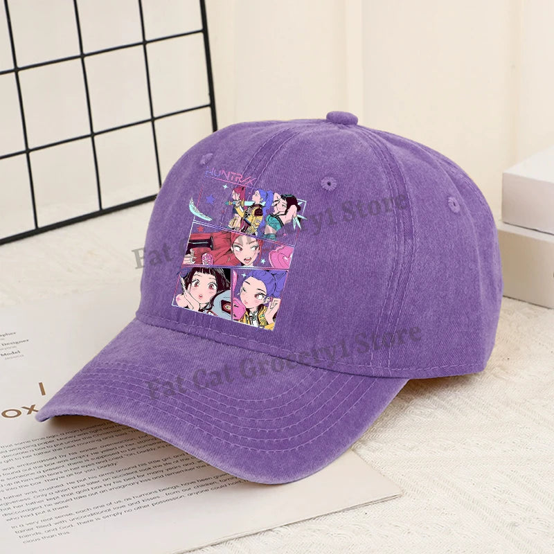 Kpop Demon Hunter Baseball Cap Women Anime Rumi Mira Zoey Sun Hat Adult New Outdoor Sport Sunbonnet Fashion Retro Headgear Gift