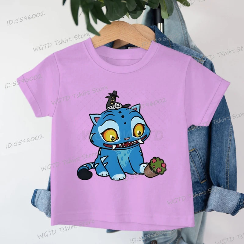 Derpy Tiger Kpop Demon Hunters Shirt for Kids 2025 Hot Movie Print Soft Cotton Baby Girl Boy T Shirt Cute Tiger Cartoon Clothes