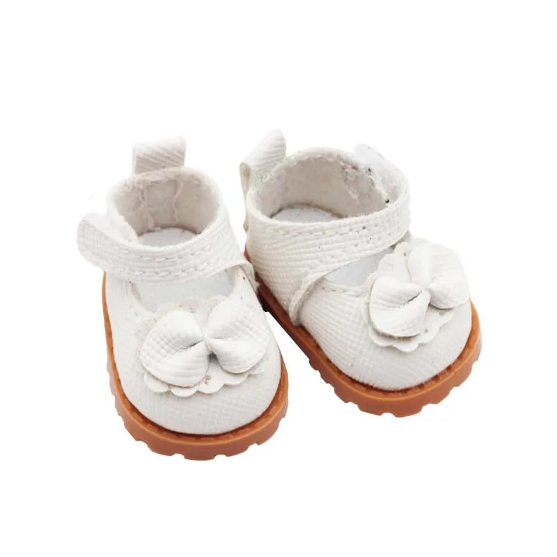 1 pair Multi Colours Labubu Doll Shoes Labubu Bow Shoes for 17cm Labubu Accessories Doll Finger Shoes Doll Leather Shoes