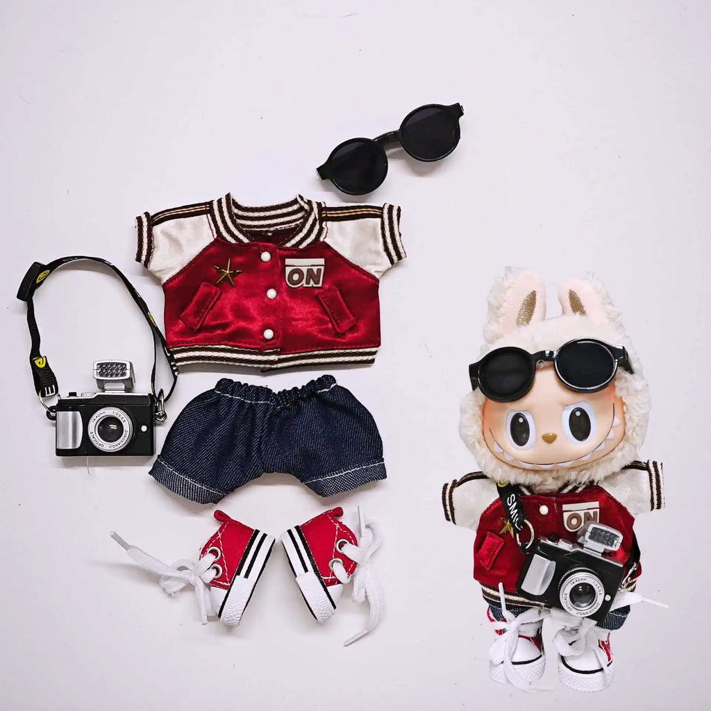 Mini Plush Doll'S Clothes Outfit Accessories For Korea Kpop Exo Labubu V1 V2 Idol Dolls Goose Dinosaur Macaron Clothing Gift