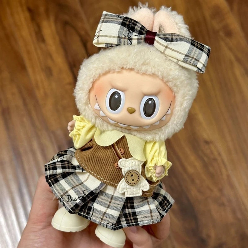 Labubu Doll Clothes Outfit Accessories For 17cm Labubu V2 V1 Doll's Clothing Dress Up DIY Toys Labubu Vintage Clothes Accessory