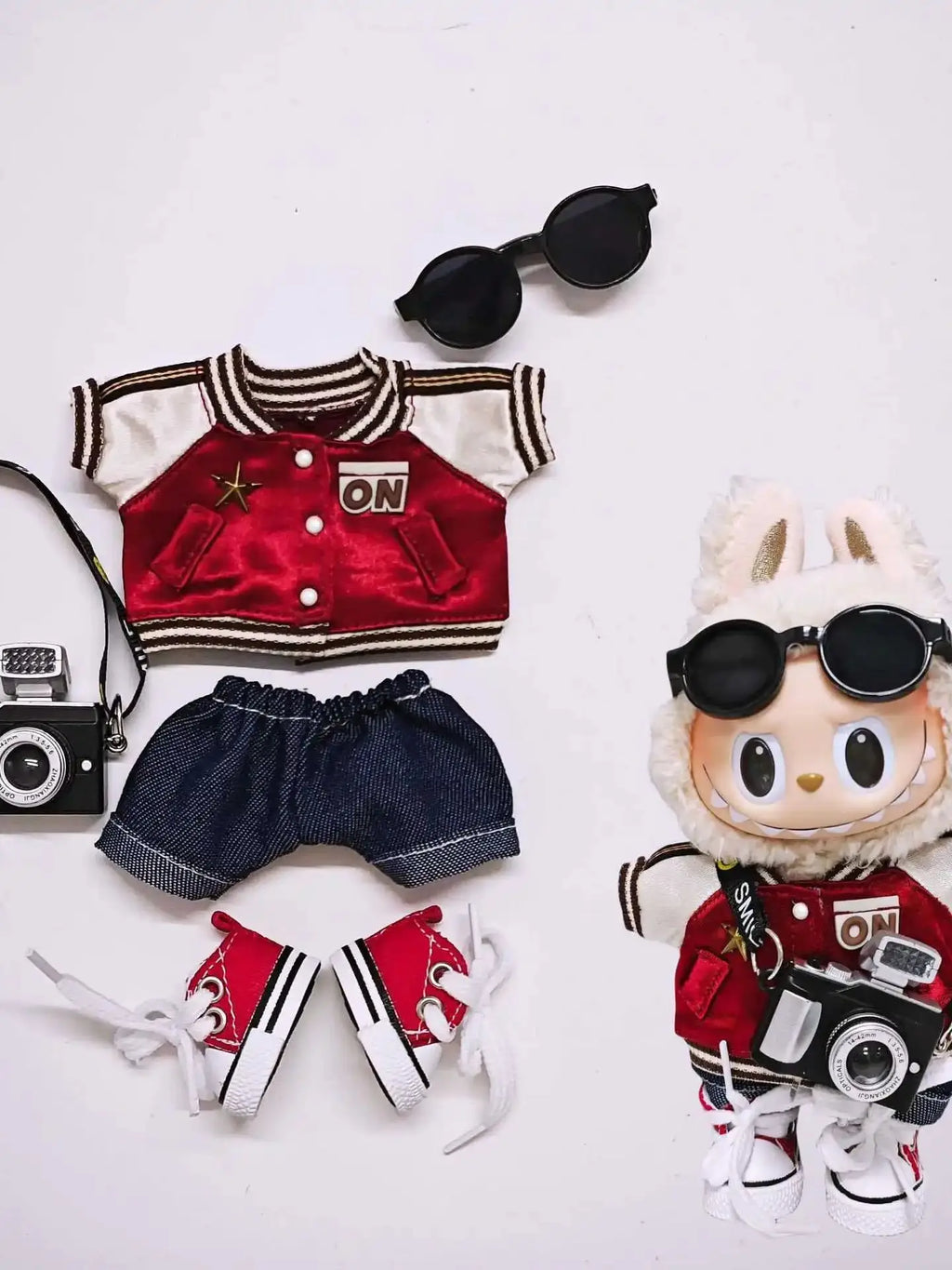 Mini Plush Doll'S Clothes Outfit Accessories For Korea Kpop Exo Labubu V1 V2 Idol Dolls Goose Dinosaur Macaron Clothing Gift