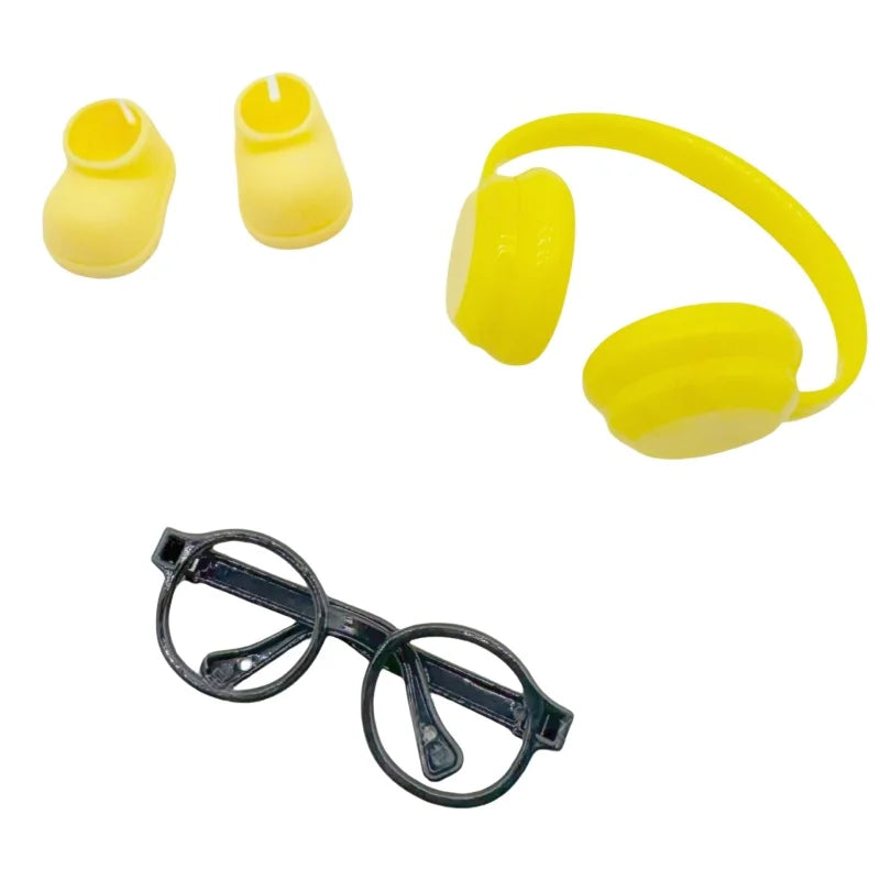 DIY accessories for labubu V1 V2 shoes without lenses glasses stylish plastic headphone set plush doll decoration birthday gift