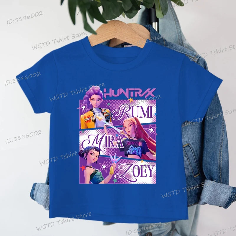 Children's Clothing KPop Demon Hunters Fans Gifts Kids Clothes Fashion Casual Tops 2025 Hot Movie Soft Cotton Baby Girls T Shirt