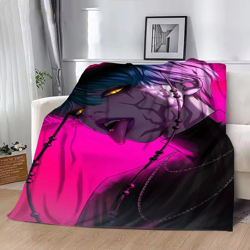 Hot Kpop Demon Hunters Huntrix Saja Boys Throw Blanket King Lid Office Soft Plaid With Print Luxury Designer Bedding Downy Knee