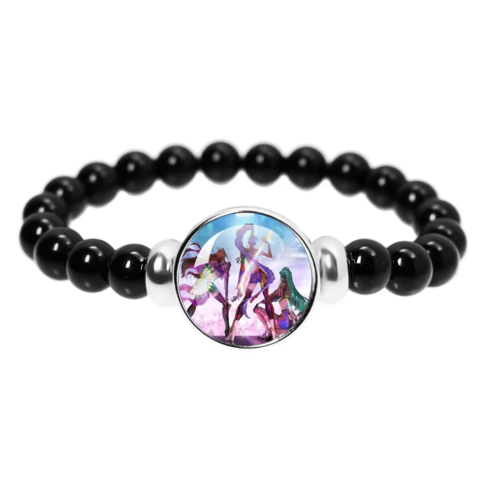 K-Pop Demon Hunters Handmade Glass Bead Bracelet Huntr-x Rumi Zoey Mira Bangles Unisex Jewelry Accessories Fans Gift