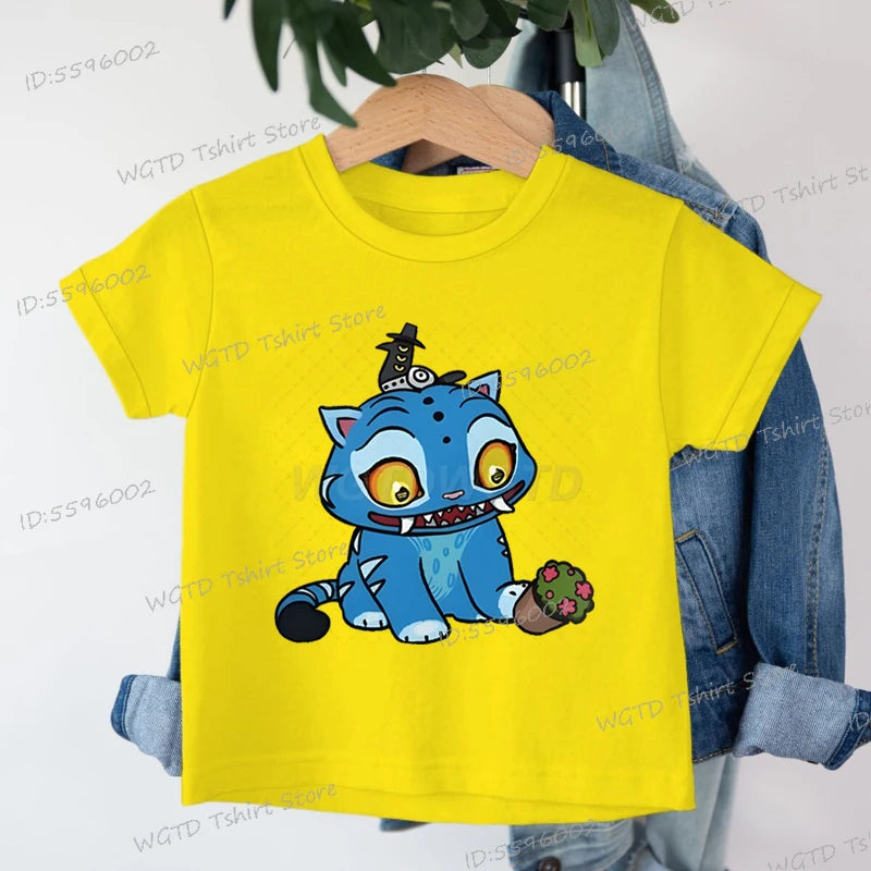 Derpy Tiger Kpop Demon Hunters Shirt for Kids 2025 Hot Movie Print Soft Cotton Baby Girl Boy T Shirt Cute Tiger Cartoon Clothes