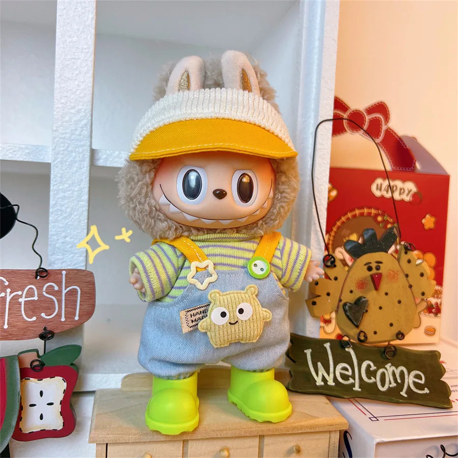 Doll Clothes For 15-17CM I II III Labubu Outfits Mini Plush Cotton Idol Doll Universal Clothing Sitting Party Accessories Gifts