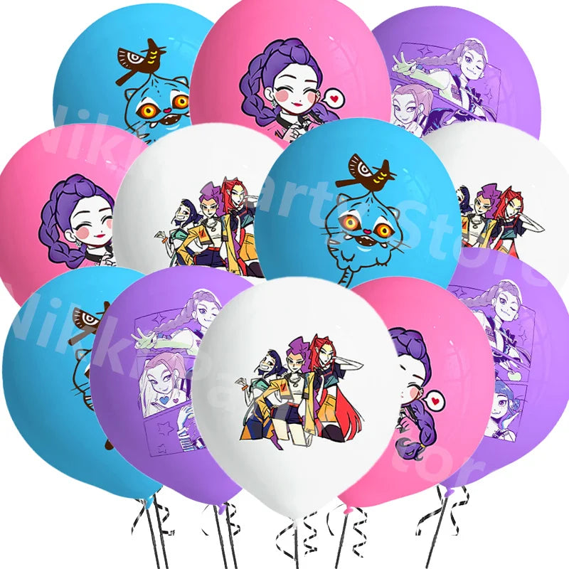 Kpop Demon Hunters Balloons Latex Balloon Cartoon Birthday Decoration 12inch Round Balloon Party Favors Party Supplies Gifts Toy