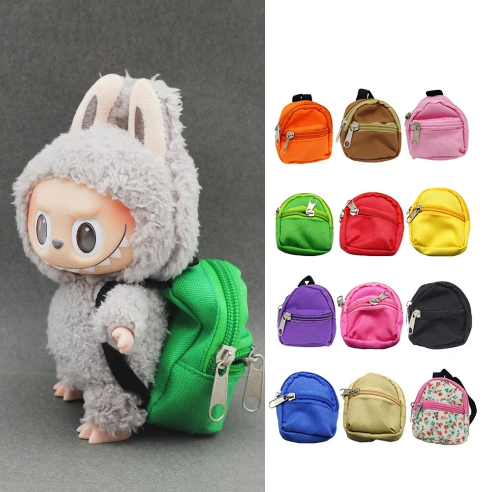 Labubu Canvas Doll Backpack Accessories Multi-color for Labubu Plush Doll 1/6 BJD Barbie Blythes Ropa Doll Bag Toys Accessories
