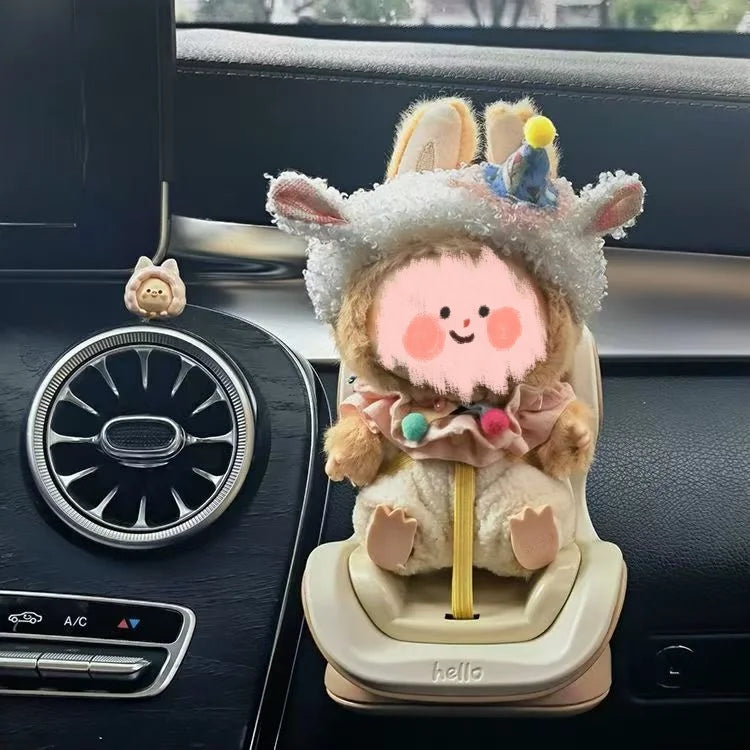 Labubu Car Seat Second Generation Sitting Party Safety Seat Air Outlet Accessories Car dollar storage Gift for Labubu Fan