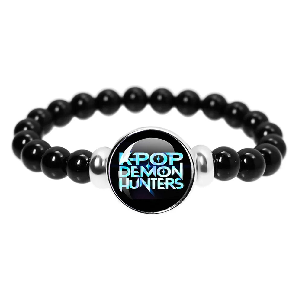 K-Pop Demon Hunters Handmade Glass Bead Bracelet Huntr-x Rumi Zoey Mira Bangles Unisex Jewelry Accessories Fans Gift