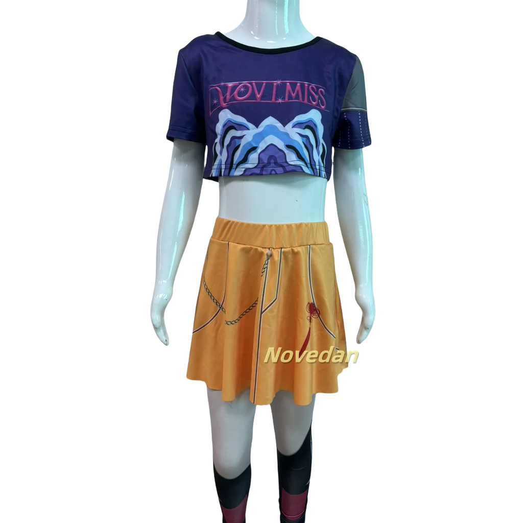 Huntrix Kpop K Pop Demon Hunters Rumi Zoey Mira Cosplay Costume Kids Girls Halloween Stage 3D Printed Pattern Role Play Clothes