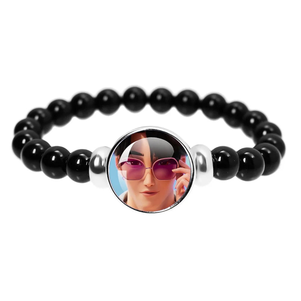 K-Pop Demon Hunters Handmade Glass Bead Bracelet Huntr-x Rumi Zoey Mira Bangles Unisex Jewelry Accessories Fans Gift