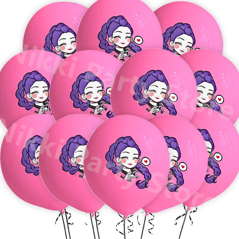 Kpop Demon Hunters Balloons Latex Balloon Cartoon Birthday Decoration 12inch Round Balloon Party Favors Party Supplies Gifts Toy