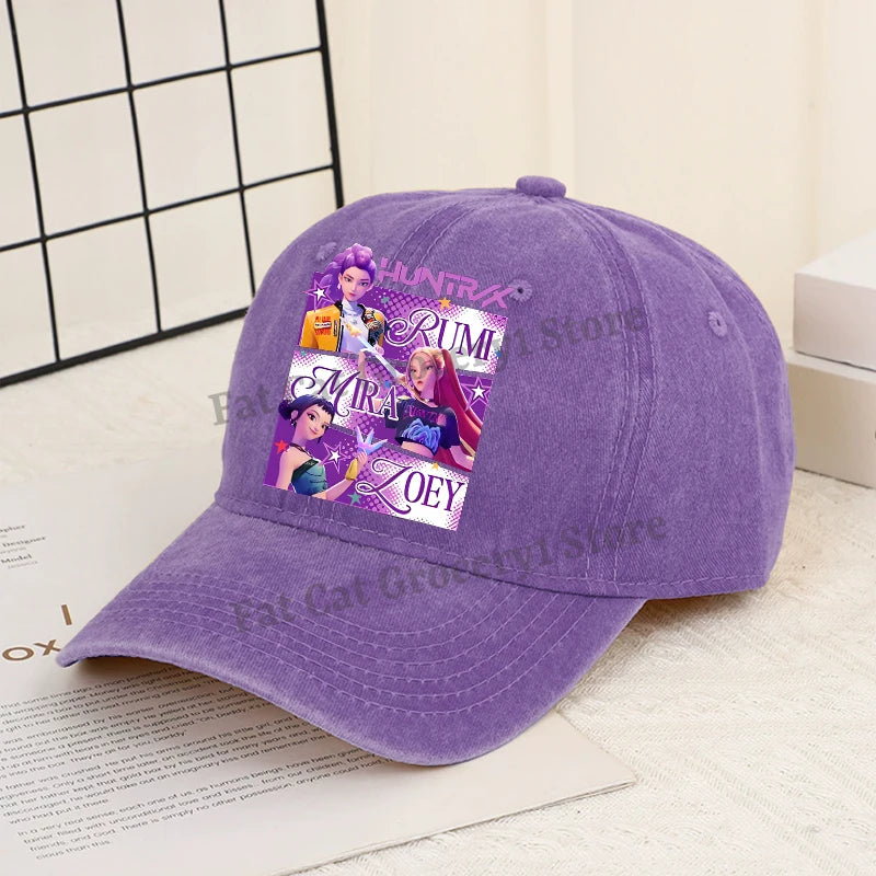 Kpop Demon Hunter Baseball Cap Women Anime Rumi Mira Zoey Sun Hat Adult New Outdoor Sport Sunbonnet Fashion Retro Headgear Gift
