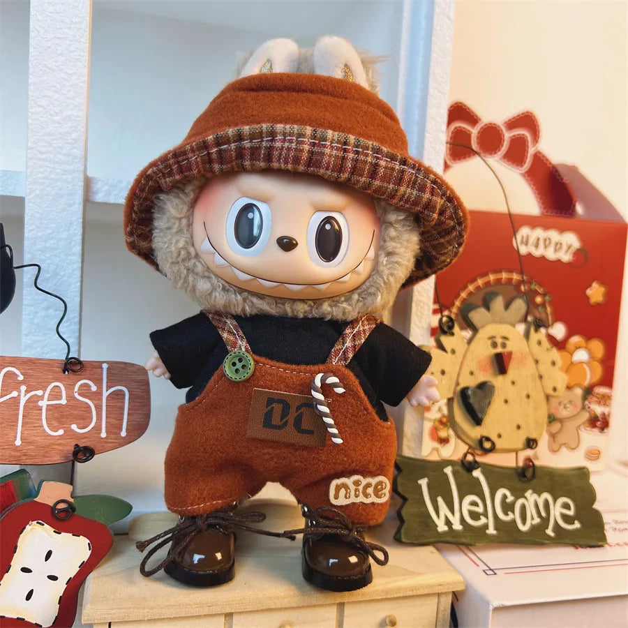 Doll Clothes For 15-17CM I II III Labubu Outfits Mini Plush Cotton Idol Doll Universal Clothing Sitting Party Accessories Gifts