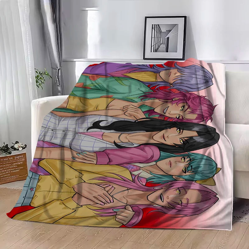 Hot Kpop Demon Hunters Huntrix Saja Boys Throw Blanket King Lid Office Soft Plaid With Print Luxury Designer Bedding Downy Knee