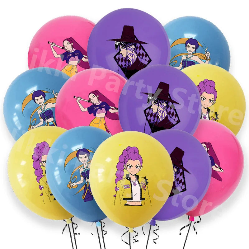 Kpop Demon Hunters Balloons Latex Balloon Cartoon Birthday Decoration 12inch Round Balloon Party Favors Party Supplies Gifts Toy