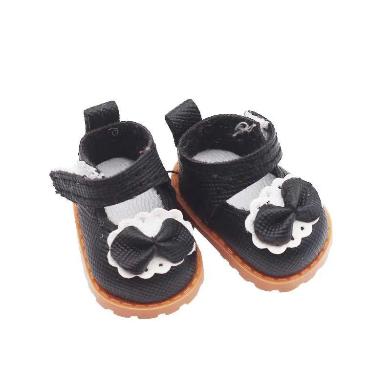 1 pair Multi Colours Labubu Doll Shoes Labubu Bow Shoes for 17cm Labubu Accessories Doll Finger Shoes Doll Leather Shoes