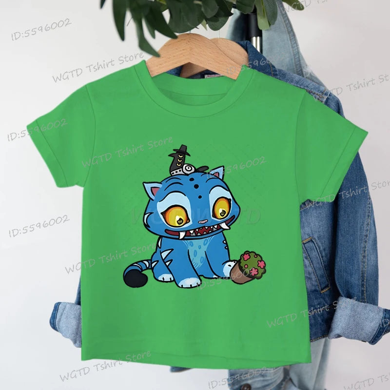 Derpy Tiger Kpop Demon Hunters Shirt for Kids 2025 Hot Movie Print Soft Cotton Baby Girl Boy T Shirt Cute Tiger Cartoon Clothes