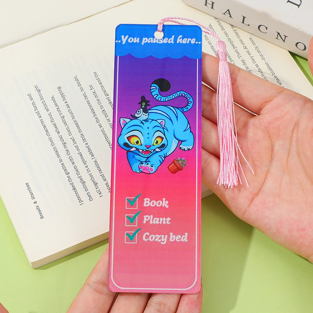 K-POP Demon Hunters Acrylic Bookmark with Tassels - Anime Rumi Mira Collectible Gift for Fans, Reading Marker Student Souvenir