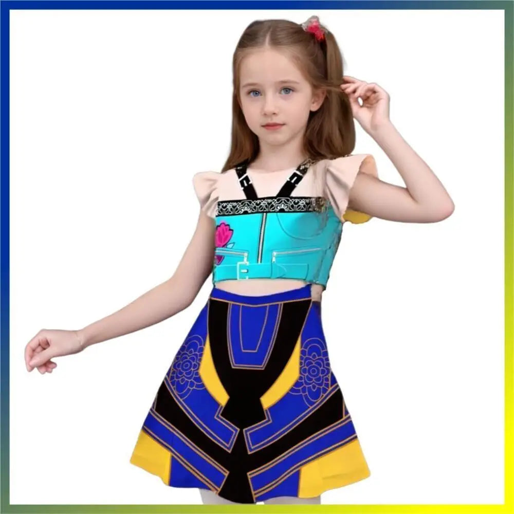 Children Zoey Mira Rumi Demon Hunters Cosplay Costume for Girl Halloween Movie K-Pop Group Idol Role Play Flying Sleeve Dress