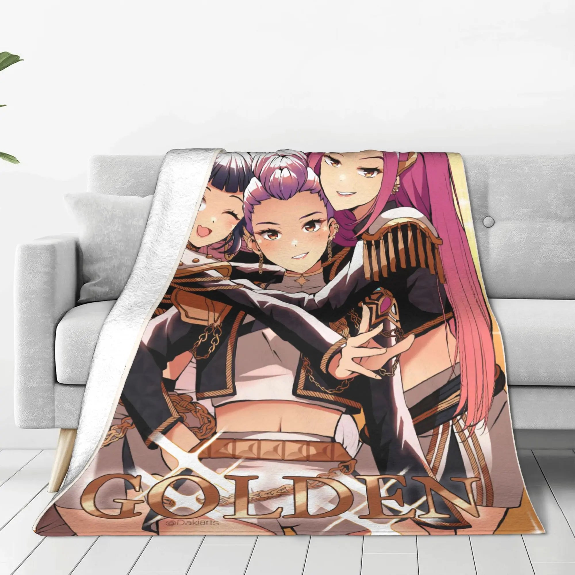 kpop Demon Hunters Huntrix Blankets Quality Soft Warm  Throw Blanket Winter Kids Couch Bed Fluffy Bedspread