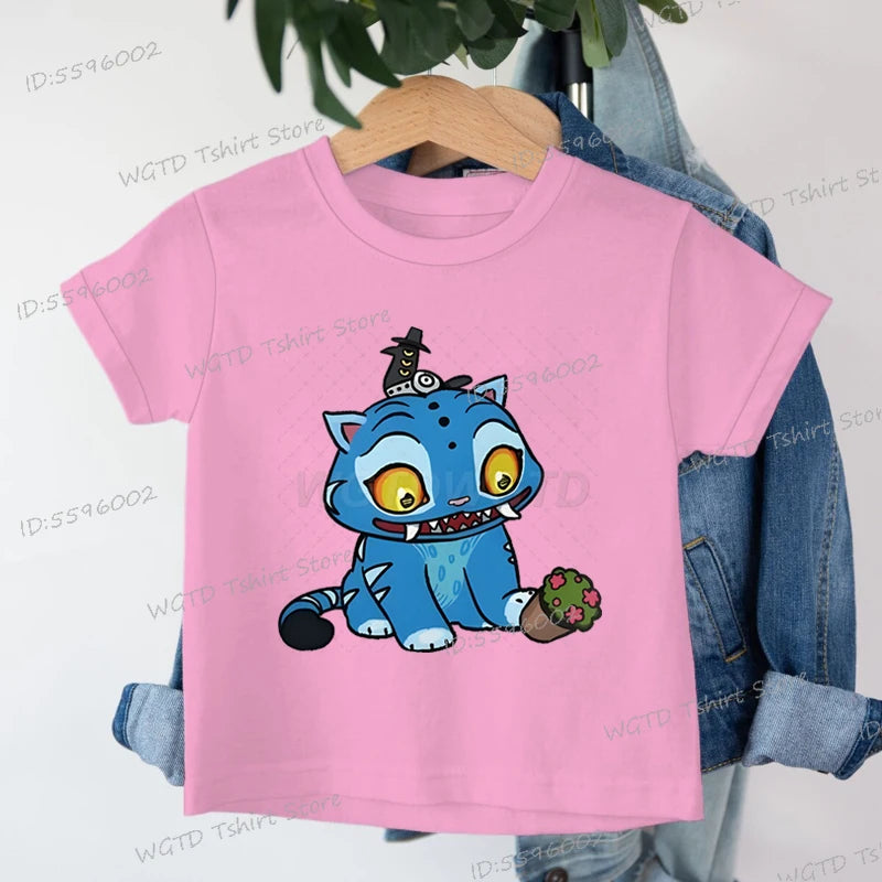 Derpy Tiger Kpop Demon Hunters Shirt for Kids 2025 Hot Movie Print Soft Cotton Baby Girl Boy T Shirt Cute Tiger Cartoon Clothes