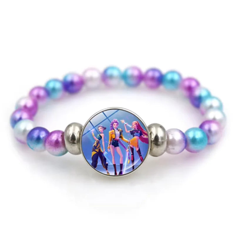 Kpop Demon Hunters Necklace Movie Anime Glass Heart Pendant Women Charms Accessories Creative Cosplay Girl Birthday Gift Jewelry