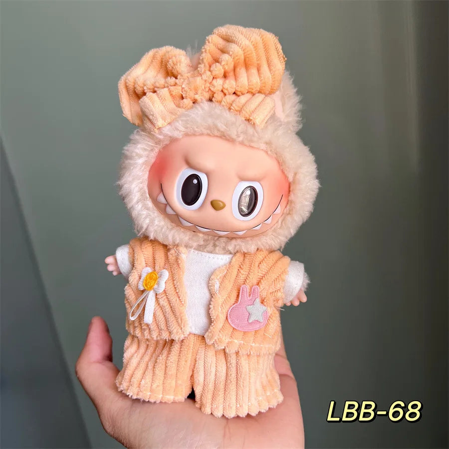 Doll Clothes For 15-17CM I II III Labubu Outfits Mini Plush Cotton Idol Doll Universal Clothing Sitting Party Accessories Gifts