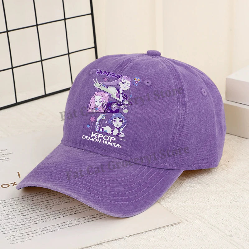 Kpop Demon Hunter Baseball Cap Women Anime Rumi Mira Zoey Sun Hat Adult New Outdoor Sport Sunbonnet Fashion Retro Headgear Gift