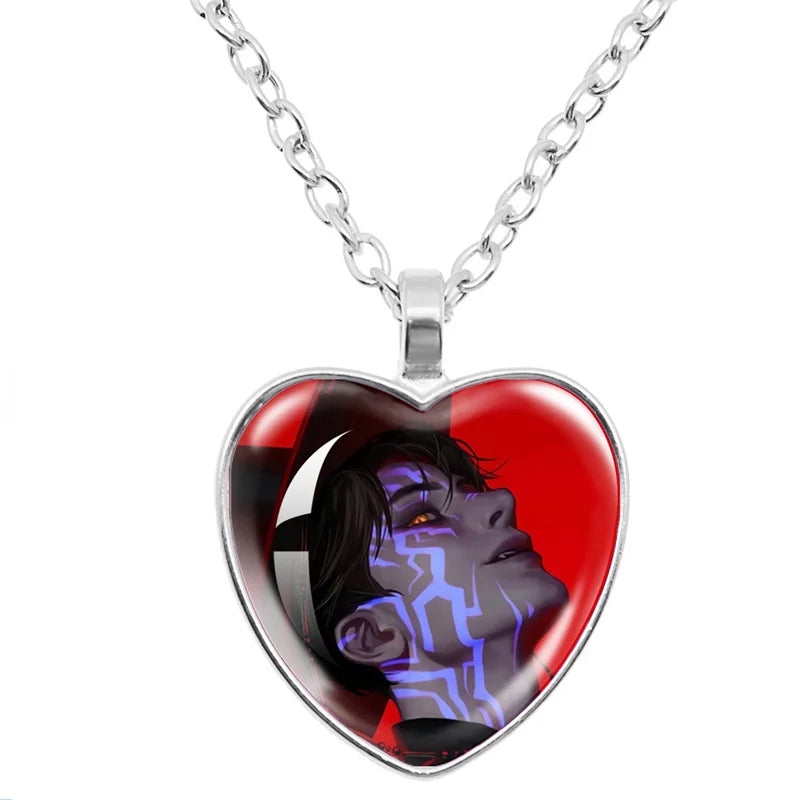 Kpop Demon Hunters Necklace Movie Anime Glass Heart Pendant Women Charms Accessories Creative Cosplay Girl Birthday Gift Jewelry
