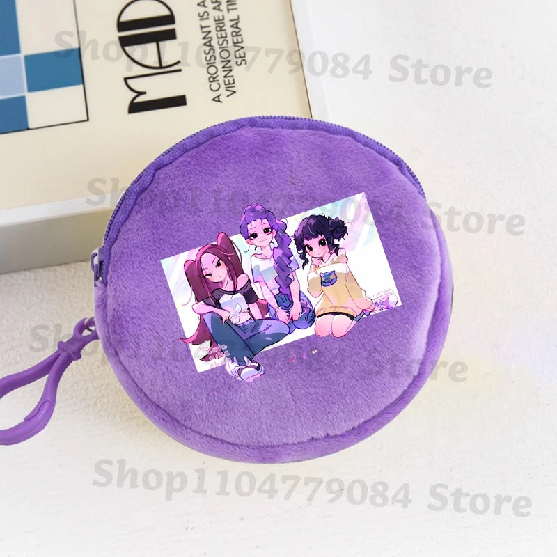 K-pop Demon Hunters Coin Purse Children Anime Cartoon Cute Money Bags Boys Girls Key Card Storage Mini Pouch Clutch Portable Bag