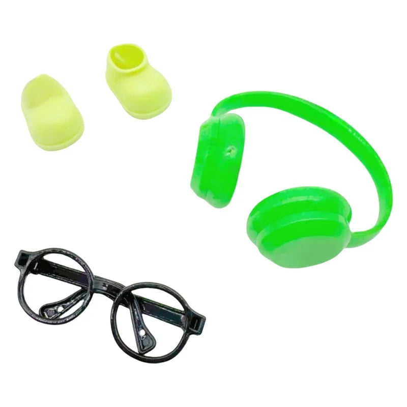 DIY accessories for labubu V1 V2 shoes without lenses glasses stylish plastic headphone set plush doll decoration birthday gift