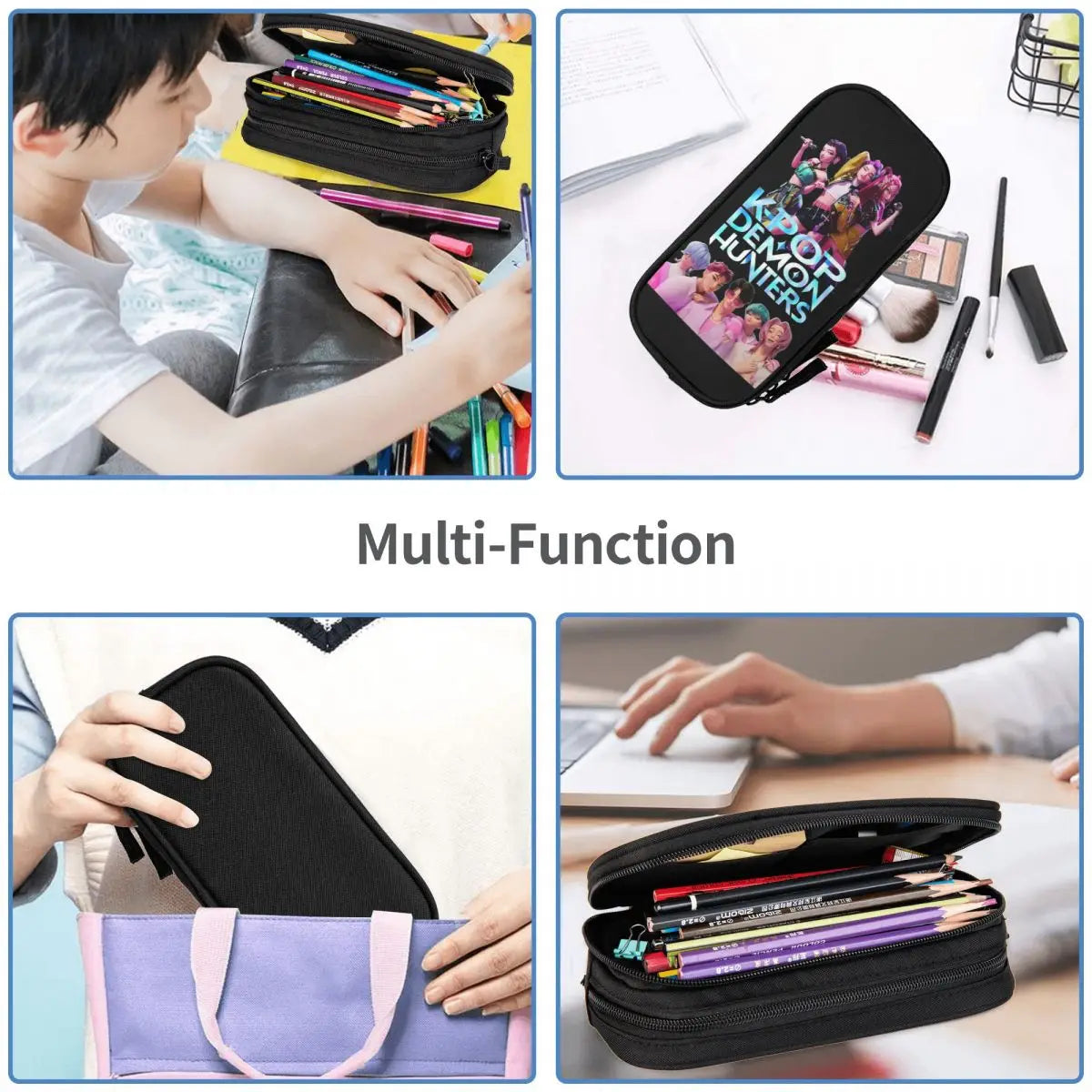 Huntrix Saja Boys Pencil Case Creative Huntrix - Kpop Demon Hunters Pen Bag Girl Boy Large Storage Office Cosmetic Pencilcases