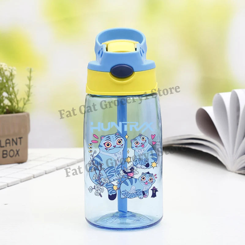 Kpop Demon Hunter Water Bottle with Straw Kids Anime Rumi Mira Zoey Hydros Flasks Children 500ml Summer Outdoor Sport Mug Gift