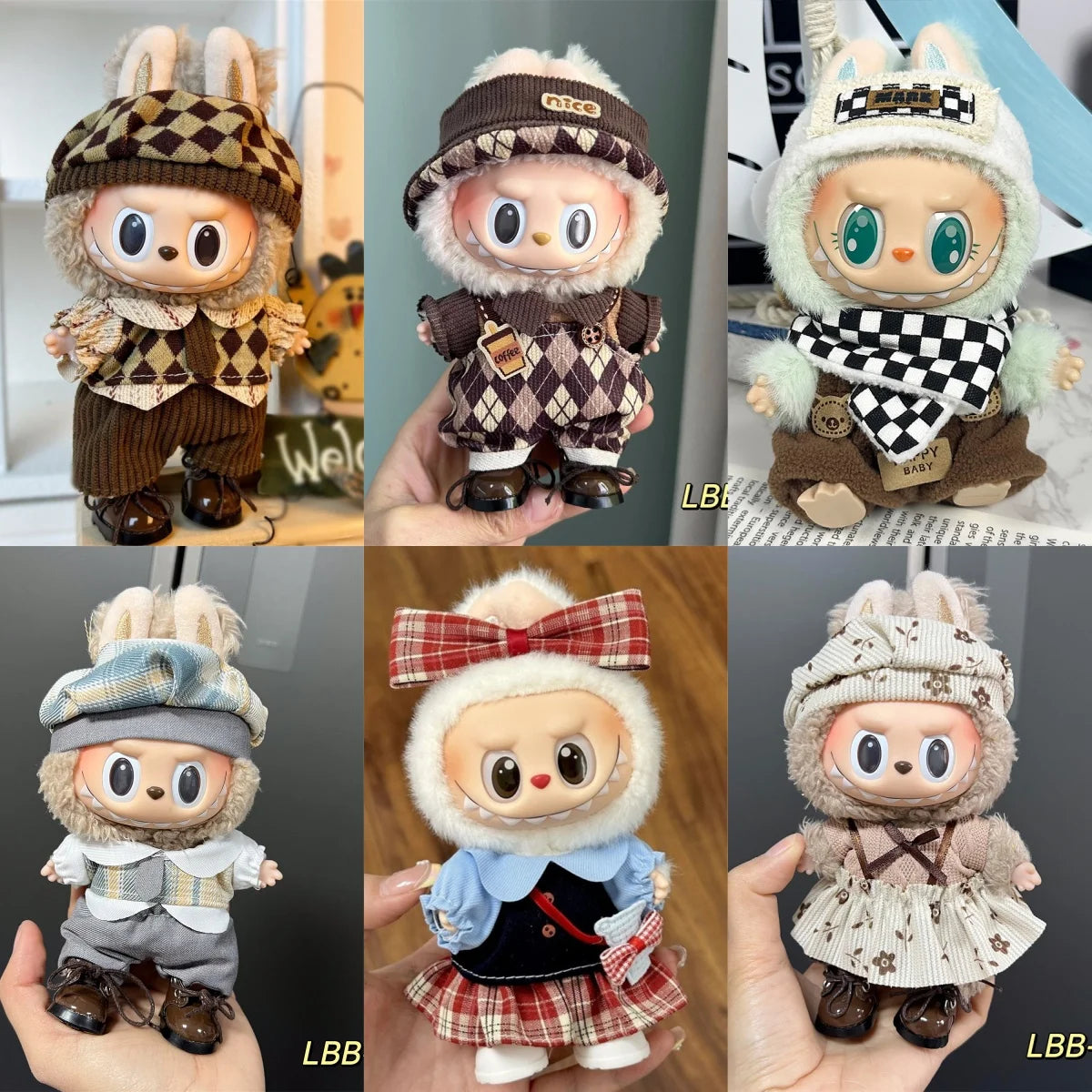 Labubu Doll Clothes Outfit Accessories For 17cm Labubu V2 V1 Doll's Clothing Dress Up DIY Toys Labubu Vintage Clothes Accessory