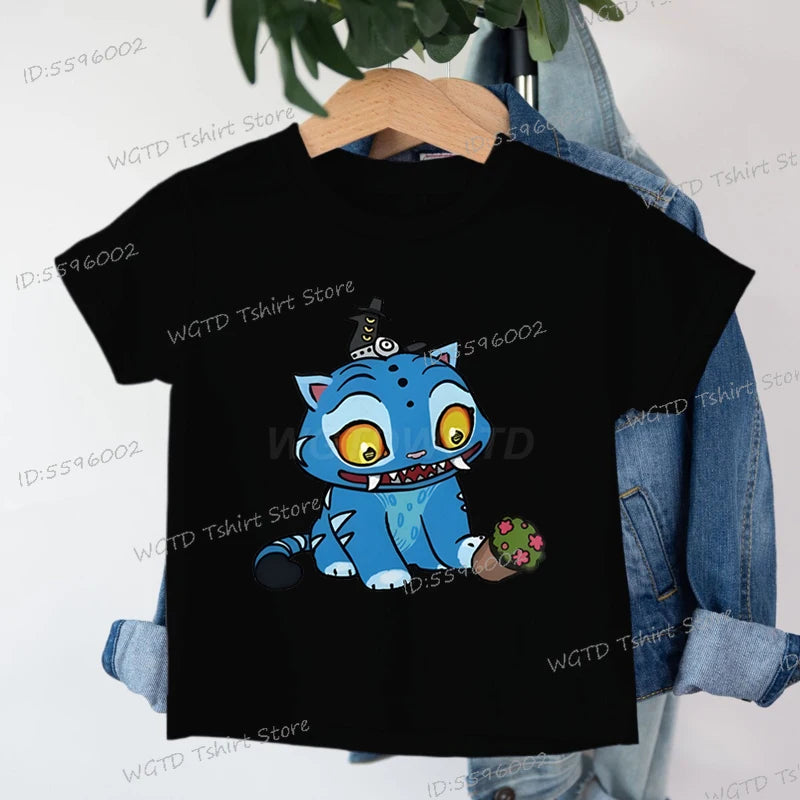Derpy Tiger Kpop Demon Hunters Shirt for Kids 2025 Hot Movie Print Soft Cotton Baby Girl Boy T Shirt Cute Tiger Cartoon Clothes