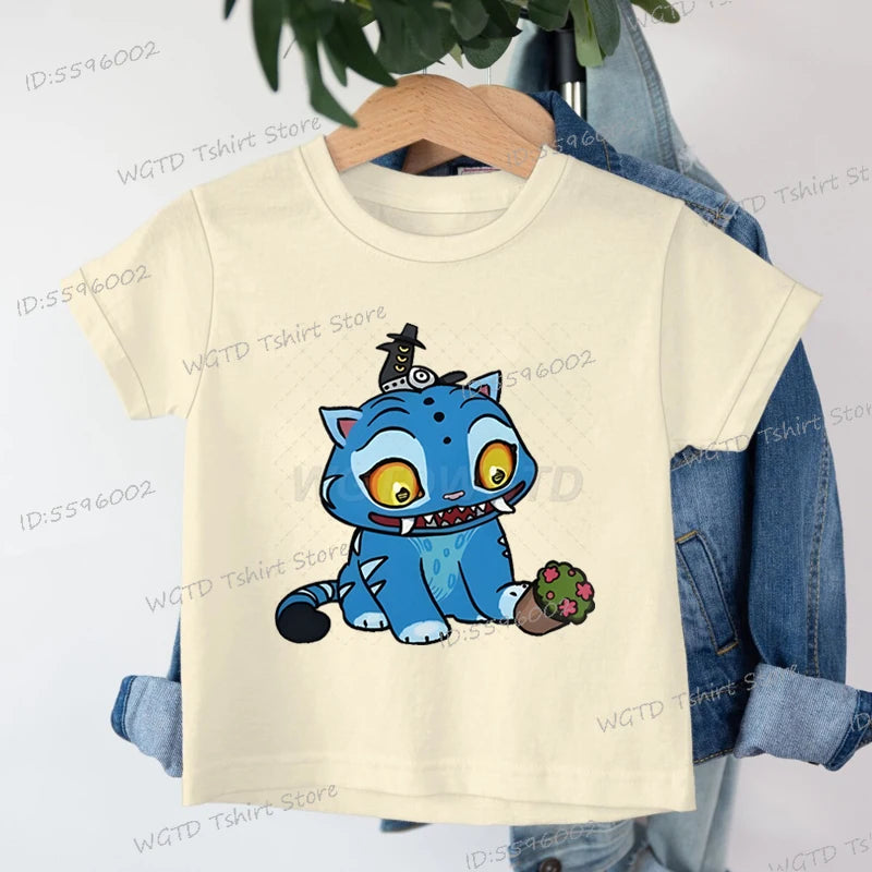 Derpy Tiger Kpop Demon Hunters Shirt for Kids 2025 Hot Movie Print Soft Cotton Baby Girl Boy T Shirt Cute Tiger Cartoon Clothes