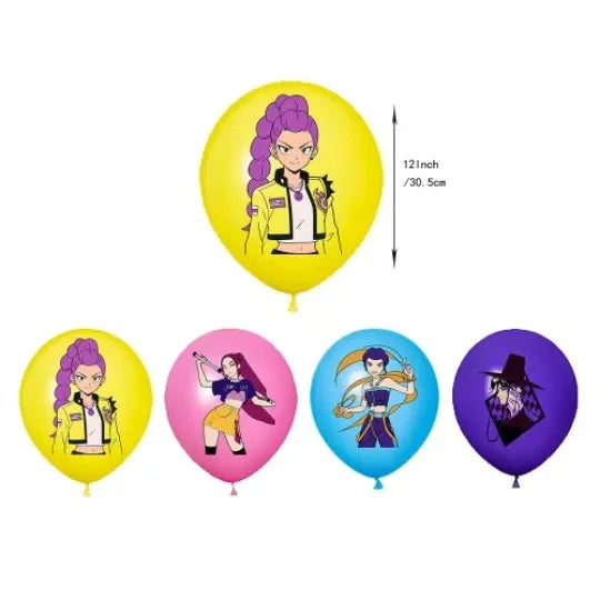 Kpop Demon Hunters Balloons Latex Balloon Cartoon Birthday Decoration 12inch Round Balloon Party Favors Party Supplies Gifts Toy