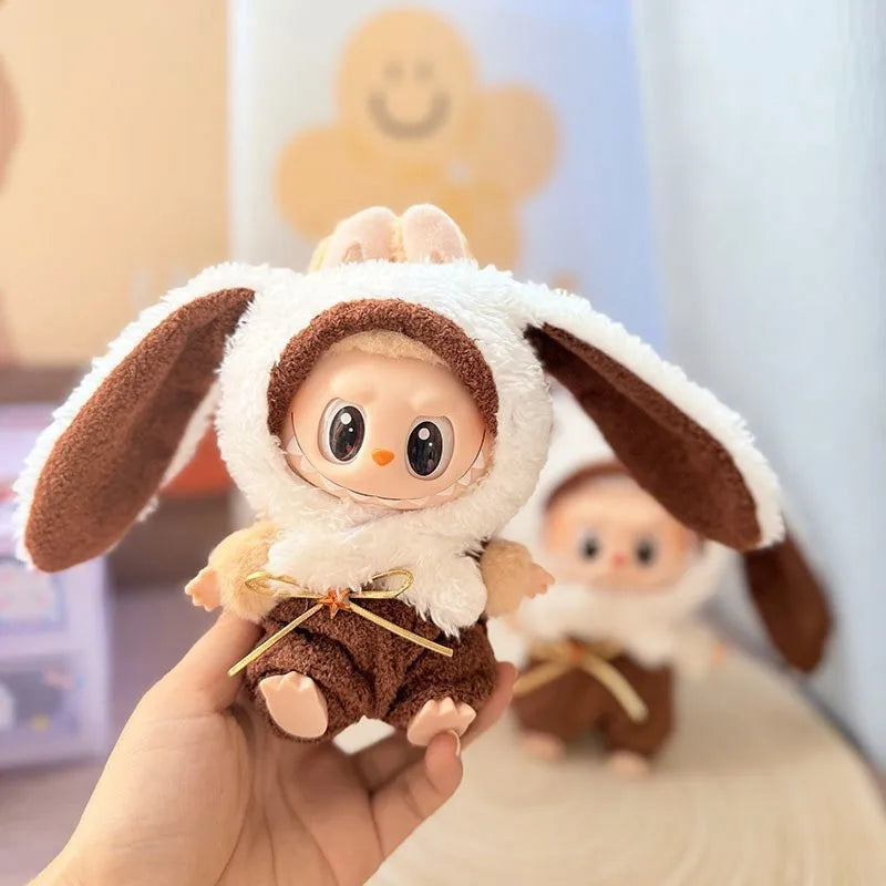 Cute Cartoon Green Dinosaur Outfit for Labubu Plush Clothes Fashion Shark Macaron Korea Style Clothes for Labbubu Accessories