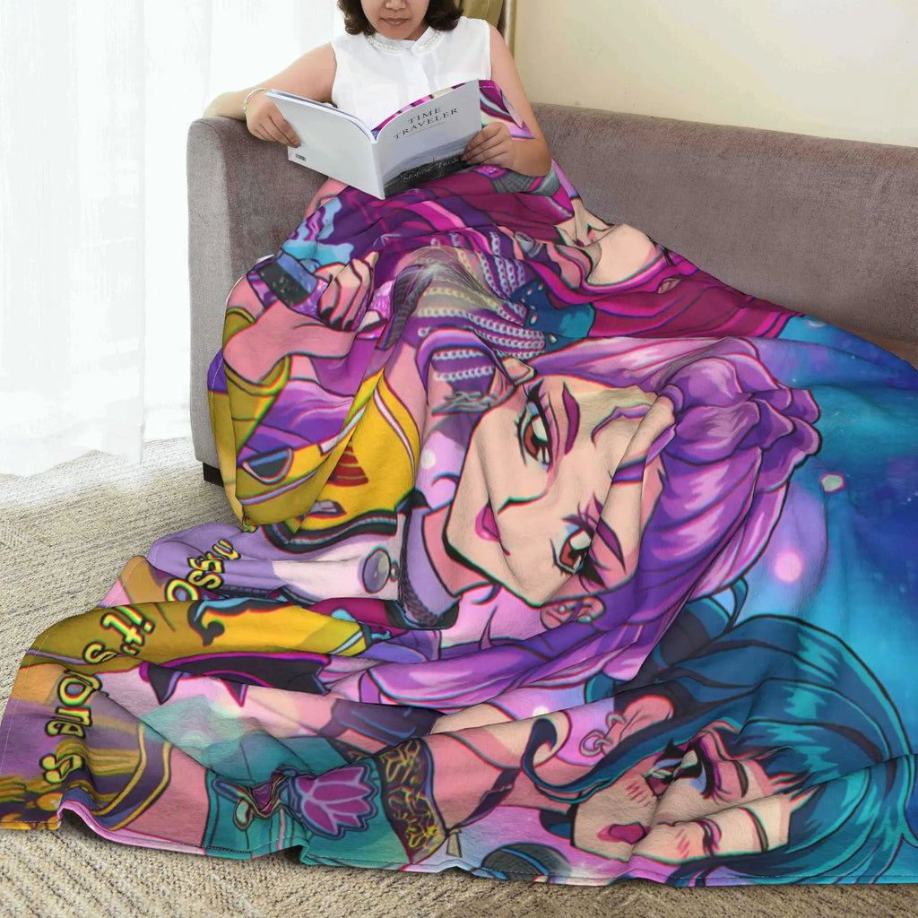 Soft BlanketKids Picnic Kpop Demon Hunters HuntrX  Bedding Throws  Flannel Bedspread For Bedroom Funny Sofa Bed Cover