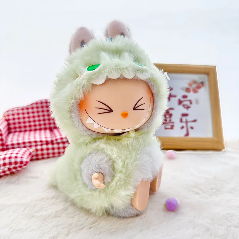 Cute Cartoon Green Dinosaur Outfit for Labubu Plush Clothes Fashion Shark Macaron Korea Style Clothes for Labbubu Accessories