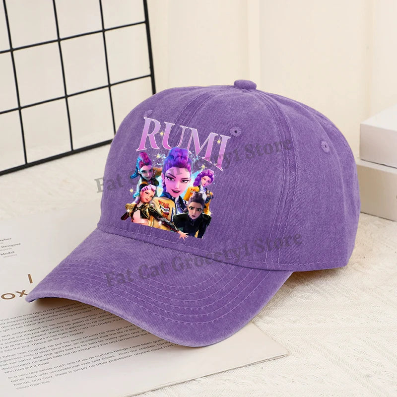 Kpop Demon Hunter Baseball Cap Women Anime Rumi Mira Zoey Sun Hat Adult New Outdoor Sport Sunbonnet Fashion Retro Headgear Gift
