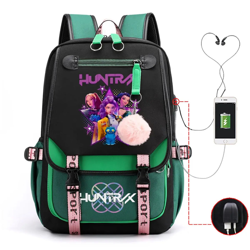 School Backpack for Students KPop Demon Hunters Daily Bagpack 2025 Hot Movie Print Backpacks for Girl Boy Laptop Usb Port Bag