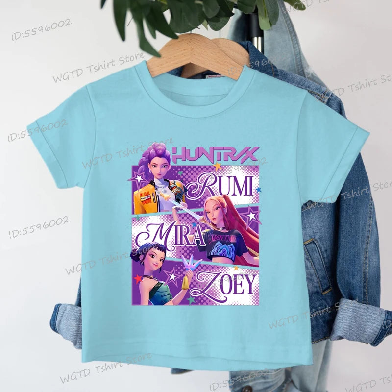 Children's Clothing KPop Demon Hunters Fans Gifts Kids Clothes Fashion Casual Tops 2025 Hot Movie Soft Cotton Baby Girls T Shirt