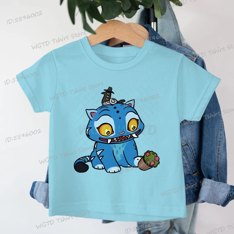 Derpy Tiger Kpop Demon Hunters Shirt for Kids 2025 Hot Movie Print Soft Cotton Baby Girl Boy T Shirt Cute Tiger Cartoon Clothes